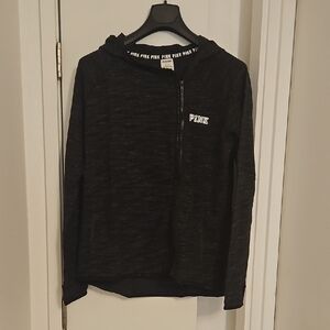 PINK Victoria's Secret Black Zip-Up Sweater